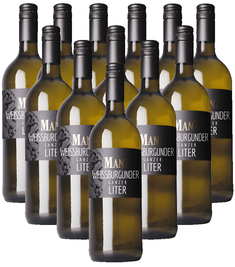 Manz Weißburgunder Ganzer Liter 12er Weinpaket 2025 Rheinhessen 1,0 l