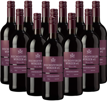 Bischoffinger Spätburgunder trocken Baden 12er Angebot 1,0 l Bischoffinger Spätburgunder trocken Baden 12er Angebot 1,0 l