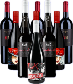 Rotwein Freunde Probierpaket aus Deutschland 12er Angebot