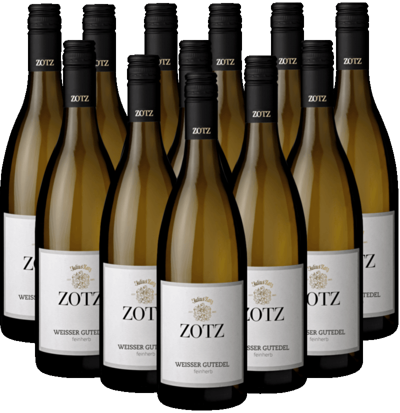 Zotz Weißer Gutedel feinherb 12er Weinpaket QbA Baden Zotz Weißer Gutedel feinherb 12er Weinpaket QbA Baden