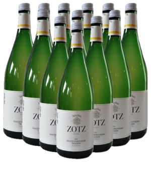Zotz Grauburgunder Liter trocken 12er Weinpaket 2025 Baden 1,0 l