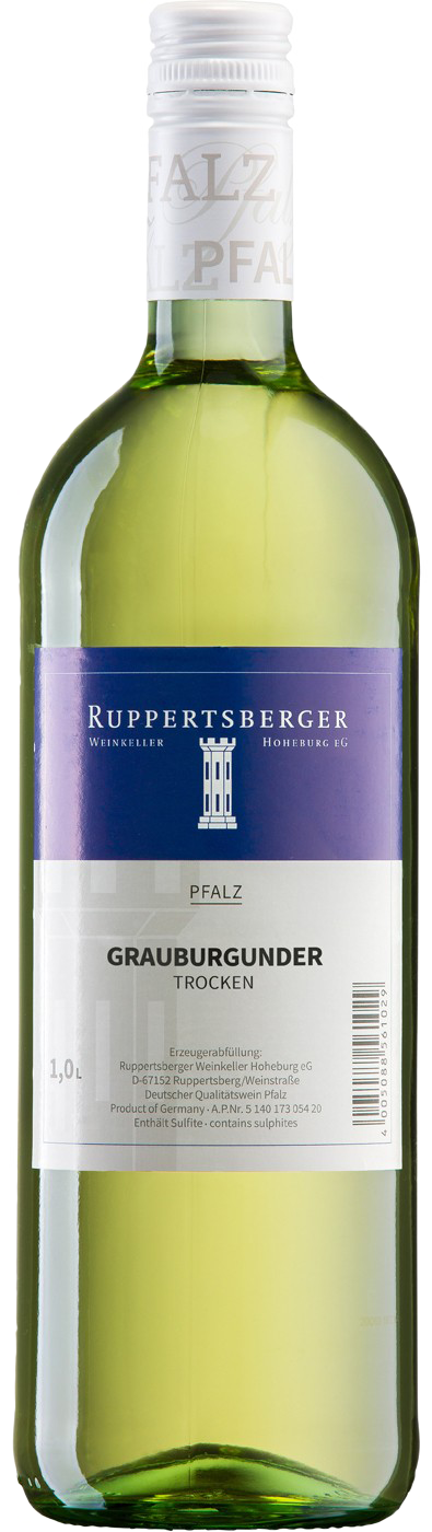 Ruppertsberger Grauer Burgunder trocken QbA Pfalz 1,0 l Ruppertsberger Grauer Burgunder trocken QbA Pfalz 1,0 l